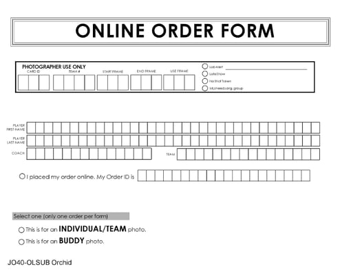 Online Order Form